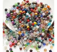500PCS Crystal Glass Bead, 4mm Faceted Round Beads for Jewelry Making, Bracelets, Necklaces, DIY Projects - Multicolored Assorted Faux Pearls, Crafting (Multi)
