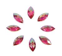 500pcs Crystal Rhinestone Horse Eye Shape AB Gems Acrylic Rhinestone 7 * 15mm for Wedding DIY Party Decor (Pink)