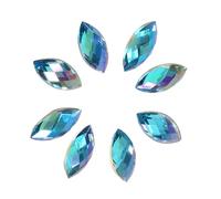 500pcs Crystal Rhinestones, 7x15mm Horse Eye Shape Flat Back Crystal Acrylic Gems Colorful Rhinestones Craft Bulk for Nail, DIY Bead, Craft Decor (Dark Blue)
