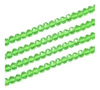 500pcs Czech Faceted Rondelle Crystal Glass Loose Beads 4mm Small Tiny Spacer Bulk Peridot Green for DIY Craft Jewelry Making CCR416