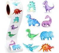 500PCS Dinosaur Stickers Roll - 1" Self-Adhesive Reward Dinosaur Labels 8 Patterns Cute Cartoon Animal Decals for Kids Children Incentives Scrapbook Envelope Seals Party Favor DIY Craft
