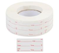 500pcs Dissolvable Labels Easy Peel Off, Easy Peel Off Freezer Labels with Red Text, Use First Use by Date for Food,No Sticky Residue, Ideal for Food Storage