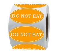 500Pcs DO NOT EAT Stickers Caution Warning Labels Stickers,2×1 Inch Caution Sign Decals,Child Safety Warning Label