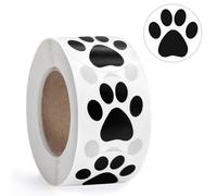 500PCS Dog Paw Print Stickers, 1 Inch Black Dog Stickers for Kids, Self-Adhesive Puppy Paw Prints Labels for Gifts, Mailing, Vets, Kennels, Party Room Decoration, Envelope Seals