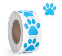 500PCS Dog Paw Print Stickers, 1 Inch Dog Stickers for Kids, Self-Adhesive Puppy Paw Prints Labels for Gifts, Mailing, Vets, Kennels, Party Room Decoration, Envelope Seals (Blue,1 roll)