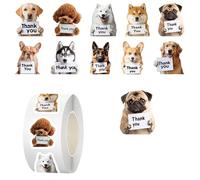 500Pcs Dog Thank You Stickers Roll Cute Puppy Adhesive Labels Tags For Supporting My Small Business Envelope Seals Packing Wrapping DIY Crafts Decor Pet Store Hospital Greeting Cards Party Favors Gift