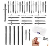 500PCS Double Headed Skirting Nails, Skirting Board Nails Invisible Security Screws Non-Marking Double Sided Nail with 5 Sleeve Tool for Wood Furniture Nail