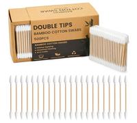 500PCS Double Pointed Tip Cotton Swabs in Box - Precision Tips with Bamboo Stick - Cotton Buds for Makeup, Household Cleaning, Art & Crafts