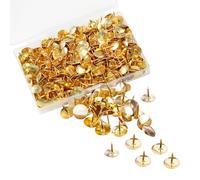 500pcs Drawing Pins, BetterJonny 9.5mm Gold Push Pins Iron Thumb Tacks Head Nail Pin Doornail for Office or DIY