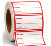 500pcs Drug Name & Medication Strength Stickers - 1x2 Inch Prescription & Veterinary Labels