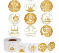 500PCS Eid Mubarak Stickers Each Sticker Has A Unique Design Ramadan Mubarak Stickers Gift Packaging, Party Bags, Candy Box Envelope Seal Decoration Family Gathering Party Eid Decorations