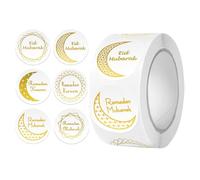 500Pcs Eid Mubarak Stickers,Ramadan Sticker Envelopes, Each Sticker Has A Unique Design Ramadan Mubarak Stickers, Eid Mubarak Decorations, Round Ramadan Stickers
