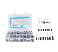 500Pcs Electrolytic Capacitor 0.1uF?1000uF 16V?50V 24 Values Low Impedance Aluminium Capacitor Assortment Box Kit for Repair TV Radio Microwave Component