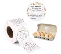 500pcs Farm Fresh Egg Carton Date Stickers, 2 Inch Round Self-Adhesive Labels for Unwashed Fresh Eggs Packaging Egg Handling Stickers Stamp for Chicken Quail Farms & Backyard Farmers
