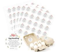 500PCS Farm Fresh Egg Carton Labels, 2 Inch Round Egg Carton Stickers, PET Self Adhesive Writable Farm Fresh Eggs Packaging Stickers for Chicken Quail Farmhouse Family(Style02)