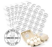 500PCS Farm Fresh Egg Carton Labels, 2 Inch Round Egg Carton Stickers, PET Self Adhesive Writable Farm Fresh Eggs Packaging Stickers for Chicken Quail Farmhouse Family(Style01)