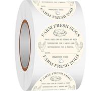 500Pcs Farm Fresh Egg Carton Stickers 2inch Round Unwashed Egg Carton Labels with Collection Date Self-Adhesive Egg Packaging Labeling for Chicken Duck Quail Egg (Yellow)