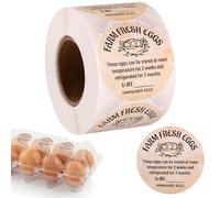 500pcs Farm Fresh Egg Date Stickers, 2 Inch Round Unwashed Egg Carton Labels Self Adhesive Packaging Labels for Small Businesses Farmers Markets