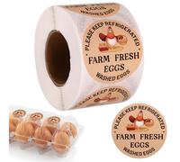 500pcs Farm Fresh Eggs Stickers, 2in Round Washed Egg Labels Self-Adhesive Carton Packaging Stickers Chicken Quail Farm Farmers Markets Supplies