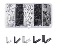 500pcs Fishing Crimp Sleeves Kit Single Double Barrel Crimping Loop Sleeve Aluminum Copper Cable Ferrule Wire Rope Connector Tube Fishing Line Crimps for Leader Rigging Fishing Tackle