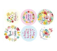 500PCS Flower Sticker 1Inch Happy Mother's Day Adhesive Wrapping Label for Seal Envelope Card Box Packaging Mother's Day