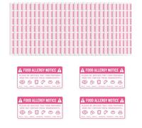 500pcs Food Allergy Sticker, 5x2.5cm/2x1 Inch Self-Adhesive Food Allergy Warning Labels Removable Baking Warning Decal for Bakery Cookie Shops Restaurant Kitchen