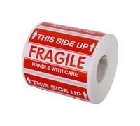 500Pcs Fragile Stickers for Packing Boxes 50x75mm This Side Up Sticker Handle with Care Stickers Strong Adhesive Fragile Warning Labels for Shipping and Moving