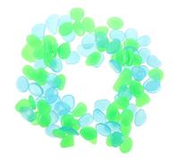 500pcs Glow in Dark Resin Pebble Stones for Aquarium and Terrarium | Smooth Realistic Look, Low Maintenance Finish, Easy Cleanup, for Fairy Garden, Vase Display and DIY Crafts