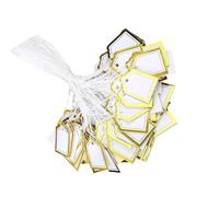 500Pcs Gold Foiled Trapezoid Hanging Labels Pre Cut Holes Bulk Quantity Retail Store Prices Markers Trapezoid Labels