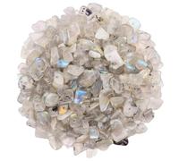 500Pcs Gray Labradorite Crystals Chips Gemstone Beads 5-8mm, Irregular Natural Crystal Beads for Jewellery Making, Drilled Tumbled Chips for Bracelet Making