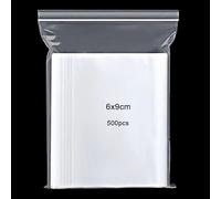 500pcs Grip Seal Bags, 6x9cm Resealable Zip Lock Bag,Small Clear Plastic Bags, Reusable Polythene Pouches, Sealable Storage Baggies for small items