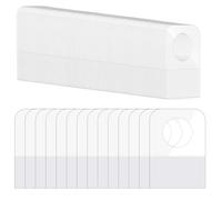 500pcs Hang Tags, 1.3×0.9Inch Hang Tabs Round Hole Hanging Tabs Retail Self Adhesive Hang Tags Clear Plastic Hanging Stickers Compatible for Yoto Cards Handicrafts Jewelry Display (1-1/4 x 7/8 Inch)