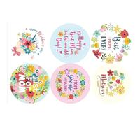 500Pcs Happy Mother's Sealing Sticker 1Inch Adhesive Wrapping Labels 25mm Flower Seal Sticker for Packaging Decoration Card Decoration