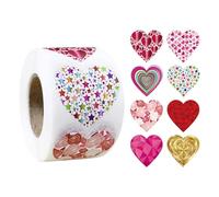 500PCS Heart Stickers for Kids Funny Self-Adhesive Heart Stickers Label Stickers Decal | Colorful Heart Roll Labels Decorative Label for Holiday Celebrations