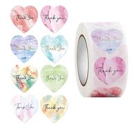500Pcs Heart Thank You Sticker 1Inch Thank You Label Packaging Sticker for Seal Envelope Card Candy Bag Wedding Wrapping Bakery Packaging Thank You Sticker