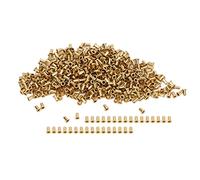 500Pcs Hollow Rivet Brass Decorative Through Hole Rivets, Copper Eye Buckles with Excellent Resistance for Leather Bags Shoes Jeans DIY Crafting (1.7x3.5x2.8mm)