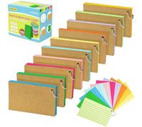 500PCS Index Cards 10 Colors with 20 Durable Kraft Paper 160GSM 5"×3"