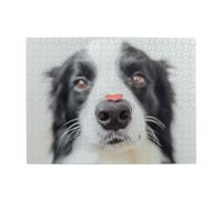 500Pcs,Jigsaw Puzzles for Adults Challenging Puzzles, Puzzle Game for The Whole,Border Collie Dog Heart Pattern