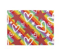 500Pcs,Jigsaw Puzzles for Adults Challenging Puzzles, Puzzle Game for The Whole,Colorful Heart And Star Pattern