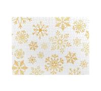 500Pcs,Jigsaw Puzzles for Adults Challenging Puzzles, Puzzle Game for The Whole,Gold Snowflake Christmas Xmas White