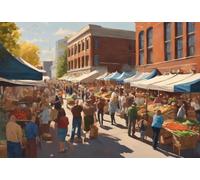 500pcs Jigsaw Puzzles for Adults - Farmer's Market Day - Difficult Jigsaw Puzzle Featuring Stunning and Colorful Artwork -Thick, Sturdy Pieces, Challenging Family Activity