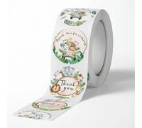 500pcs Jungle Animal Sticker Labels Jungle Safari Birthday Party Decoration Self-adhesive Thank You Sticker Candy Bags Box Decor
