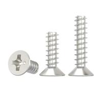 500Pcs KB Hirao Flat Tail Self-tapping Cross Recessed Countersunk Head Nickel Electronic Small Screws(8mm,M1.2(500Pcs))