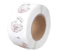 500Pcs Kitten Thank You Sticker 25mm Label Packaging for Seal Envelope Card Candy Bag Wedding Wrapping Labels Wedding