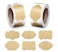 500PCS Kraft Paper Label Stickers Gift Sticky Labels Self-Adhesive Blank Spice Jam Jar Labels for Gifts, Decoration, Food Storage, Bottles, Handcrafts, DIY Project 1.2x2 inches
