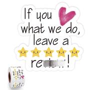 500pcs Leave a Review Stickers Roll,Thank You Small Business Handmade Happy Mail Order Snap Tag Share Review Stickers