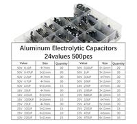 500Pcs/lot 0.1UF-1000UF 24Values Aluminum Electrolytic Capacitors 16-50V mix Electrolytic capacitor ICXLPMC