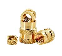 500Pcs M2 .5 M3 M4 M5 M6 Brass Heat Insert Nut Threaded Knurled Hot Melt Embedded Insertnut 3D Printer Copper(Length 12mm,M3(OD5mm))