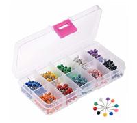 500PCS Map Push Pins Map Tacks, 10 Colors Plastic Round Head Tacks with Steel Points Dress Pins Poster Tack Drawing Tack for Cork Board Fabric Marking Dressmaking Bulletin Board Pictures Hanging