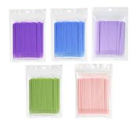 500Pcs Micro Brushes, Micropore Brushes, Micro Applicator Mascara Wands, with 100 Per olor, Applicator Eyelash for Eyelashes Extensions 5 Color